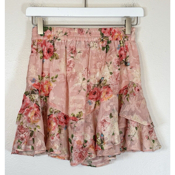 Hemant & Nandita Cross Stitch Skirt Floral Blush Coquette Fairycore Romantic, S - Picture 3 of 12